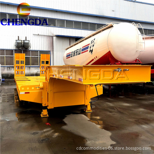 High Quality New 4 Axle 60tons 80 Ton Heavy Duty Low Bed Semi Trailer